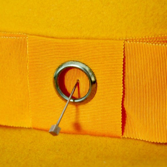 Vintage Orange Tribly Fedora Wide Brim Hat Small - Picture 5 of 5